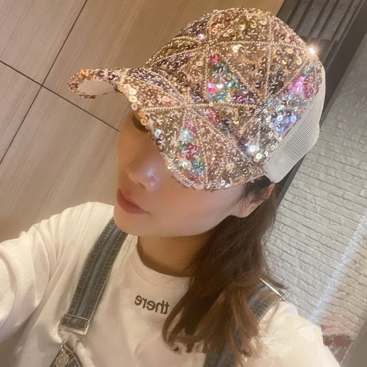 Fashion Outdoor Breathable Mesh Sequined Cap Image 1