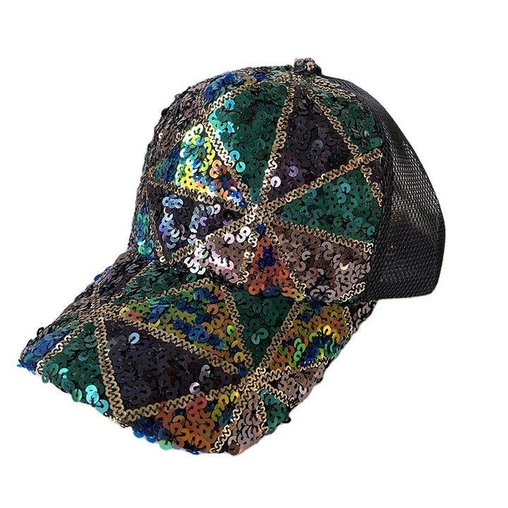 Fashion Outdoor Breathable Mesh Sequined Cap Image 6