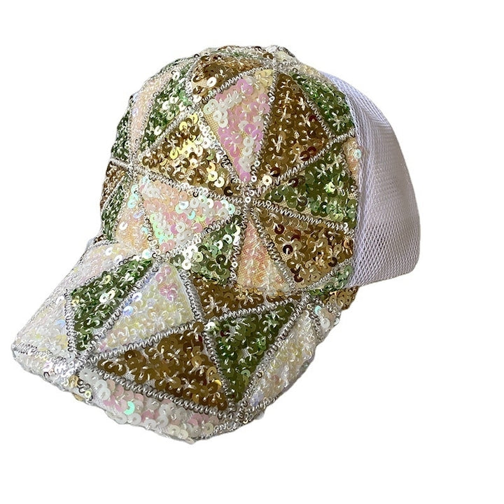 Fashion Outdoor Breathable Mesh Sequined Cap Image 7