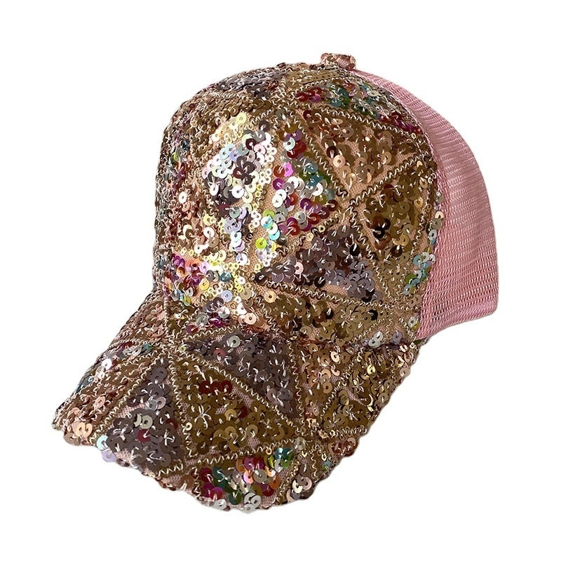 Fashion Outdoor Breathable Mesh Sequined Cap Image 8