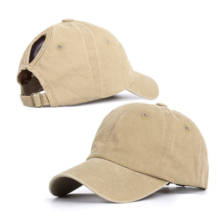 Ladies Ventilated Back Ponytail Baseball Cap Image 1