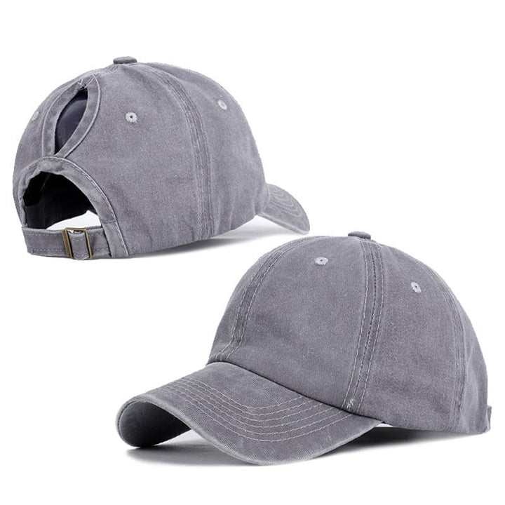 Ladies Ventilated Back Ponytail Baseball Cap Image 1