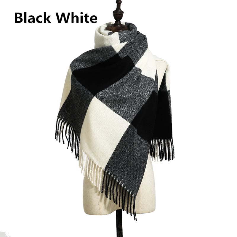 Unisex British Style Fringed Shawl Scarf Image 1