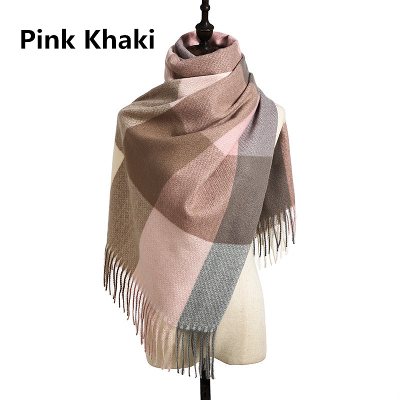 Unisex British Style Fringed Shawl Scarf Image 3