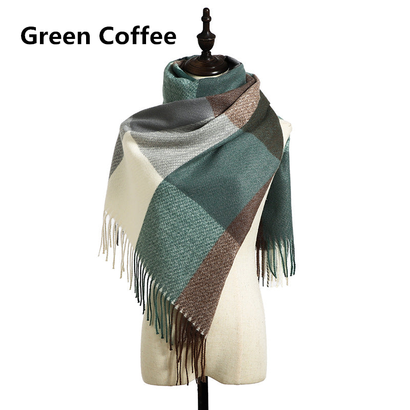 Unisex British Style Fringed Shawl Scarf Image 4