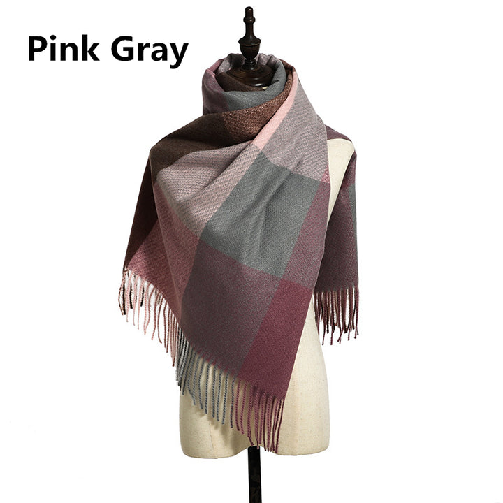 Unisex British Style Fringed Shawl Scarf Image 4