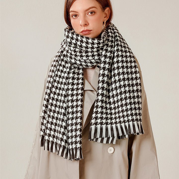 Houndstooth Scarf Unisex Keeps Warm Image 1