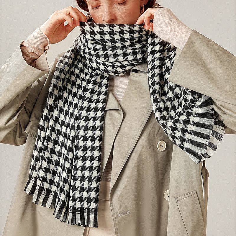 Houndstooth Scarf Unisex Keeps Warm Image 2