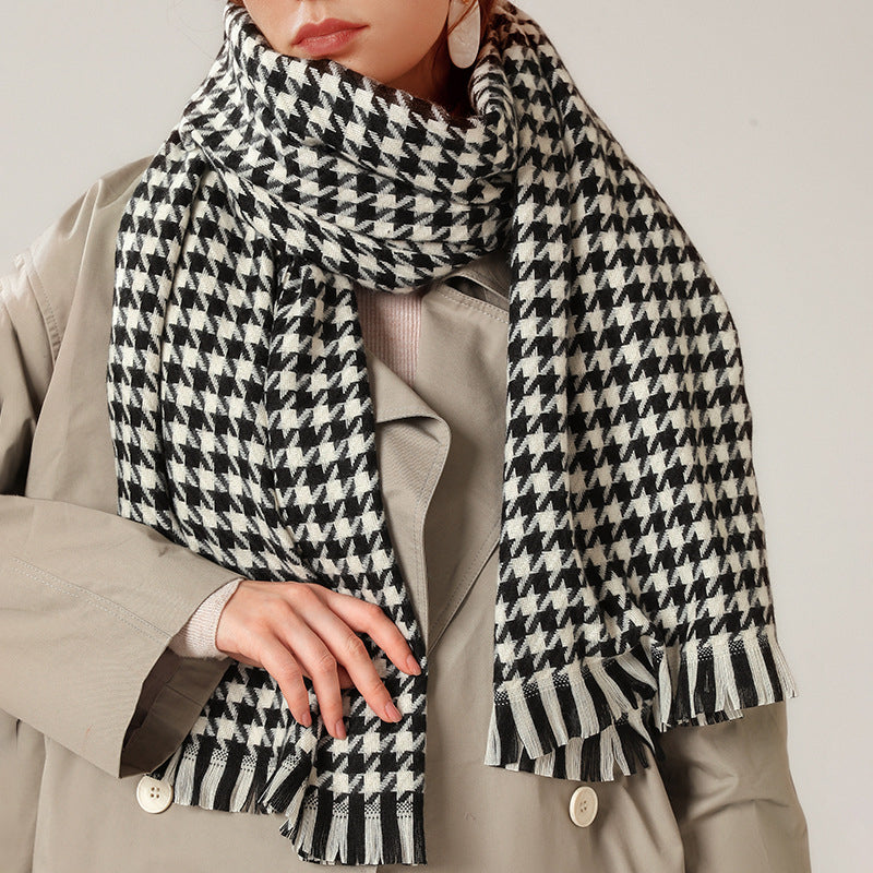 Houndstooth Scarf Unisex Keeps Warm Image 4