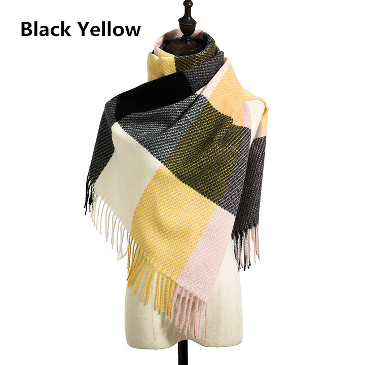 Unisex British Style Fringed Shawl Scarf Image 6