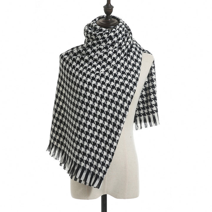 Houndstooth Scarf Unisex Keeps Warm Image 6