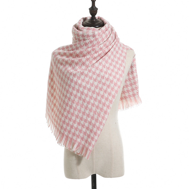 Houndstooth Scarf Unisex Keeps Warm Image 7