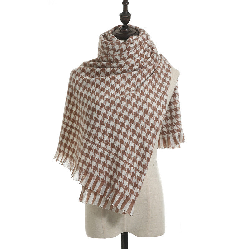 Houndstooth Scarf Unisex Keeps Warm Image 8