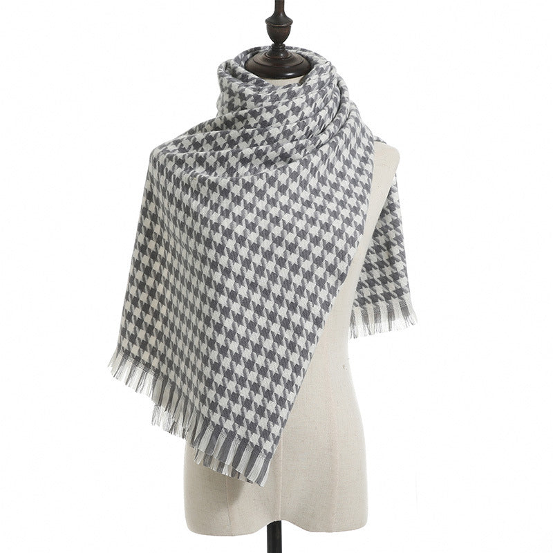 Houndstooth Scarf Unisex Keeps Warm Image 9