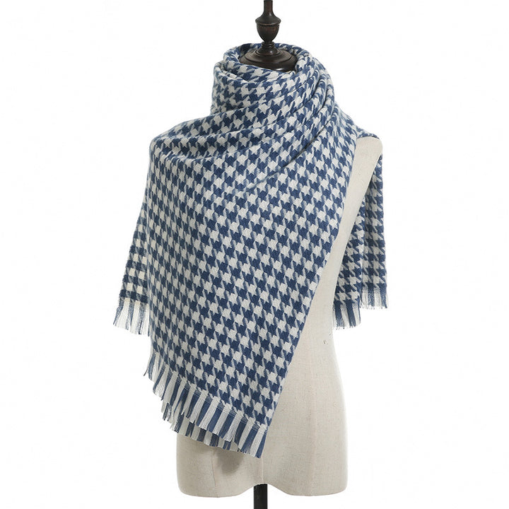 Houndstooth Scarf Unisex Keeps Warm Image 12