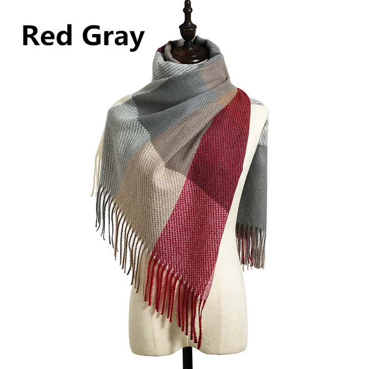 Unisex British Style Fringed Shawl Scarf Image 7