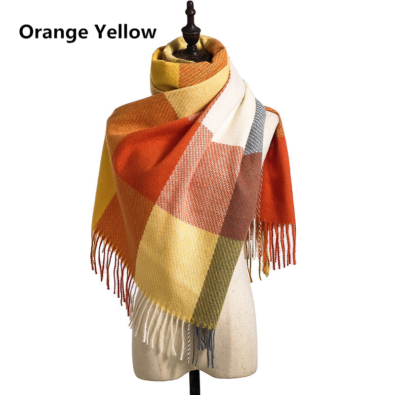 Unisex British Style Fringed Shawl Scarf Image 8