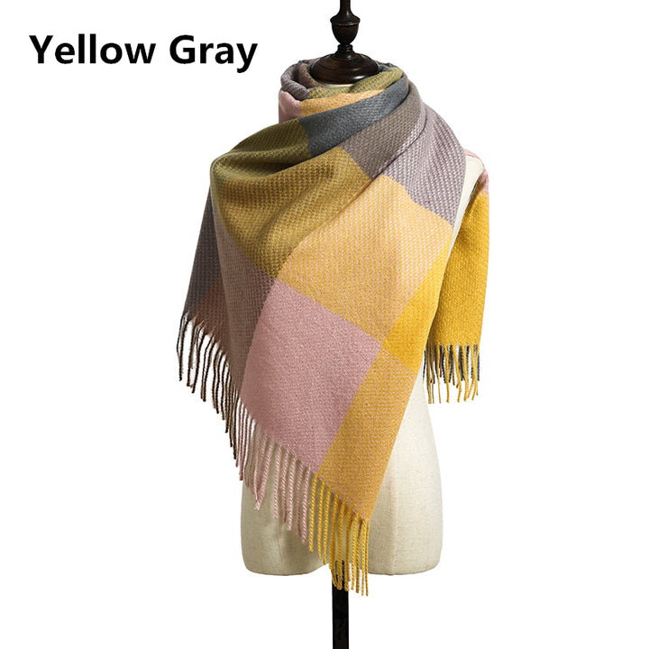 Unisex British Style Fringed Shawl Scarf Image 9