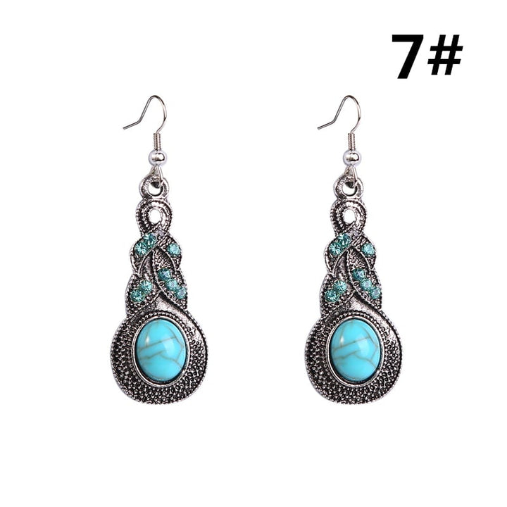 Bohemian Turquoise Ethnic Vintage Earrings Image 1