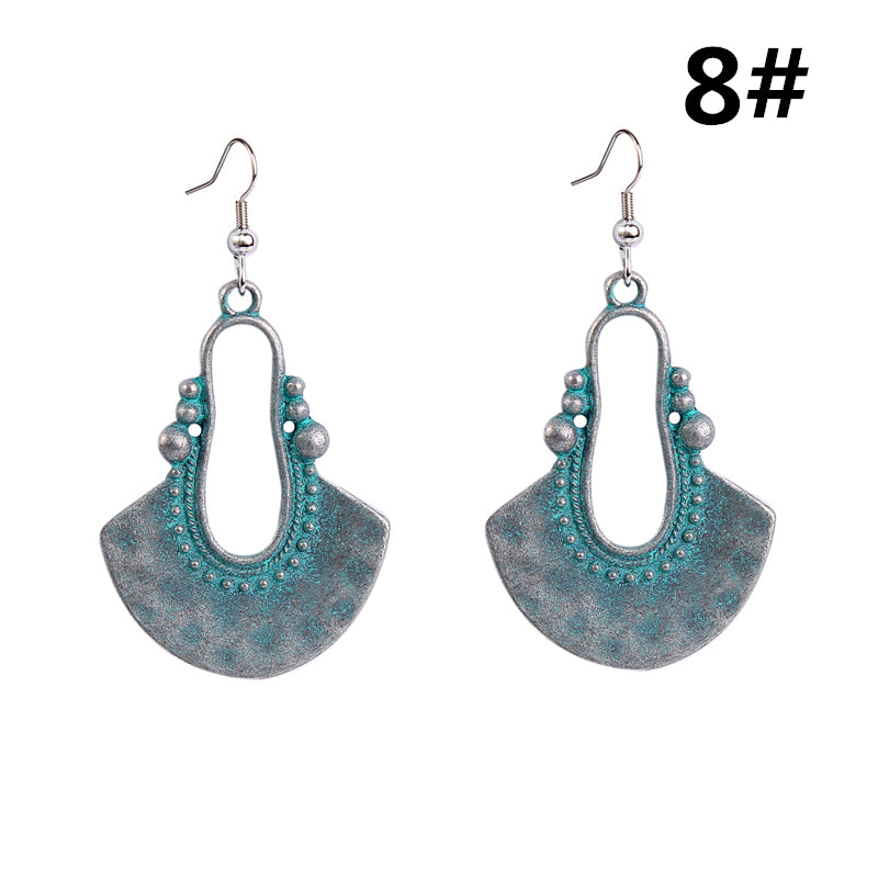 Bohemian Turquoise Ethnic Vintage Earrings Image 3