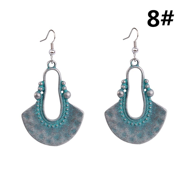 Bohemian Turquoise Ethnic Vintage Earrings Image 1