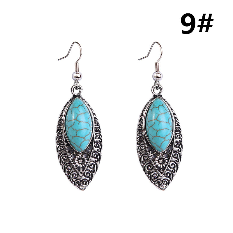 Bohemian Turquoise Ethnic Vintage Earrings Image 4