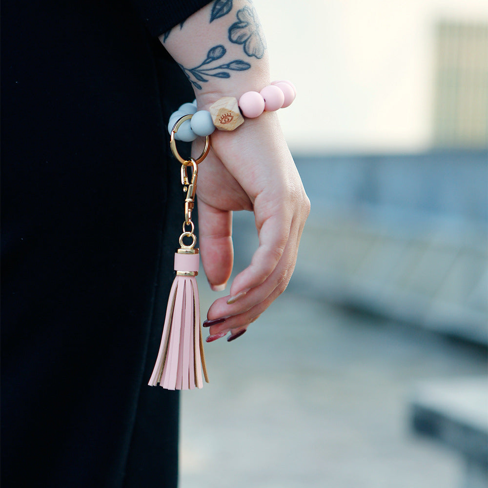 Womens Tassel Bracelet Keychain Image 3