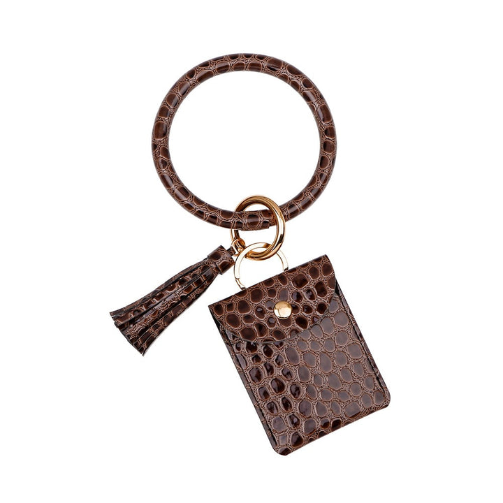 Coin Purse Anti-lost Bracelet Keychain PU Image 1