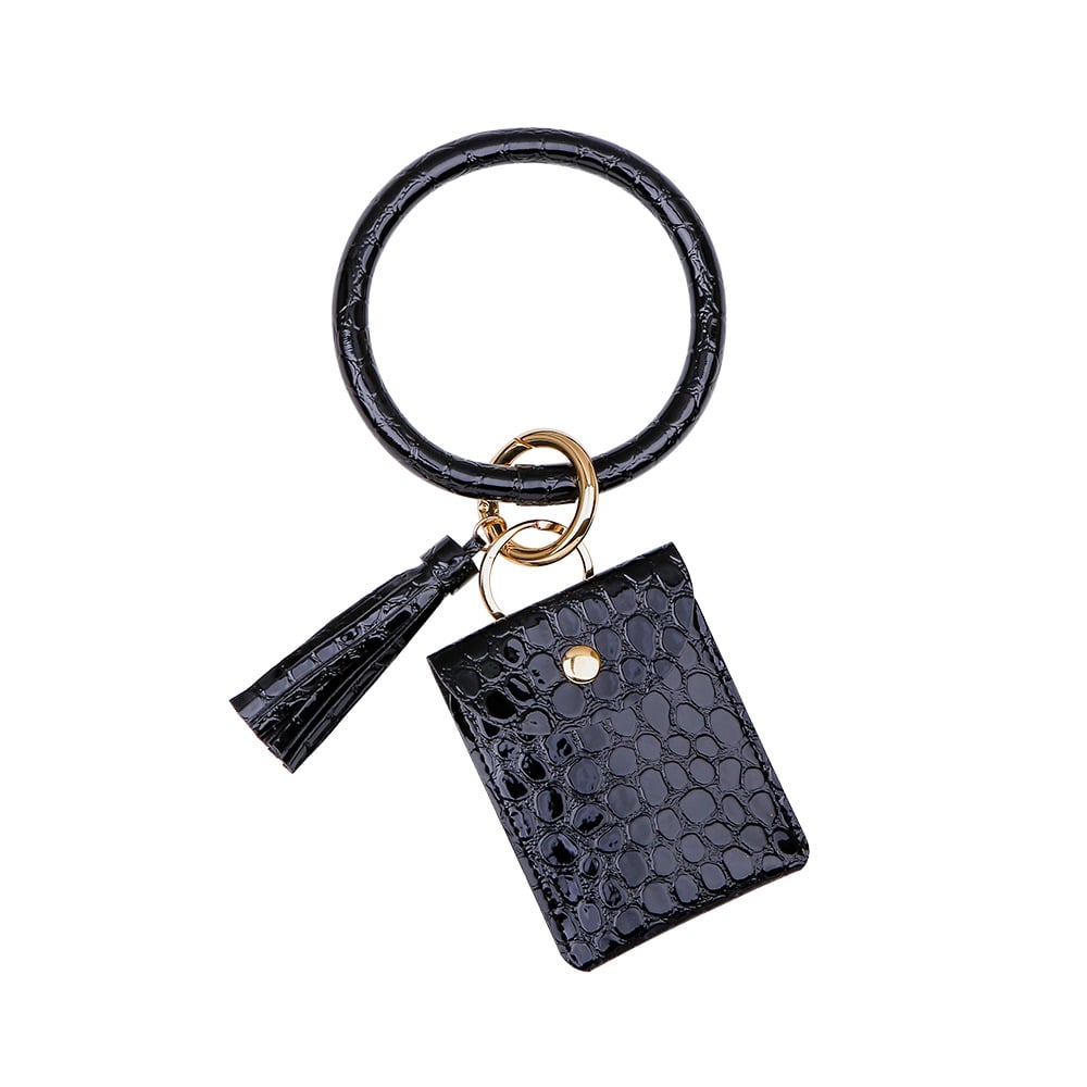 Coin Purse Anti-lost Bracelet Keychain PU Image 1