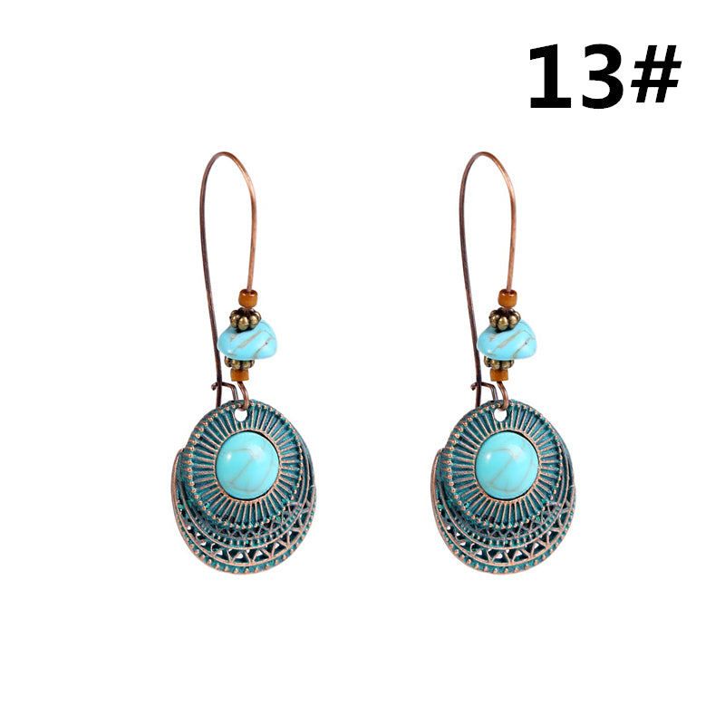 Bohemian Turquoise Ethnic Vintage Earrings Image 8