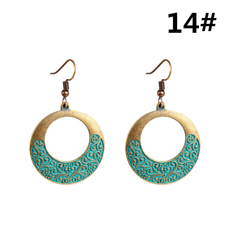 Bohemian Turquoise Ethnic Vintage Earrings Image 9