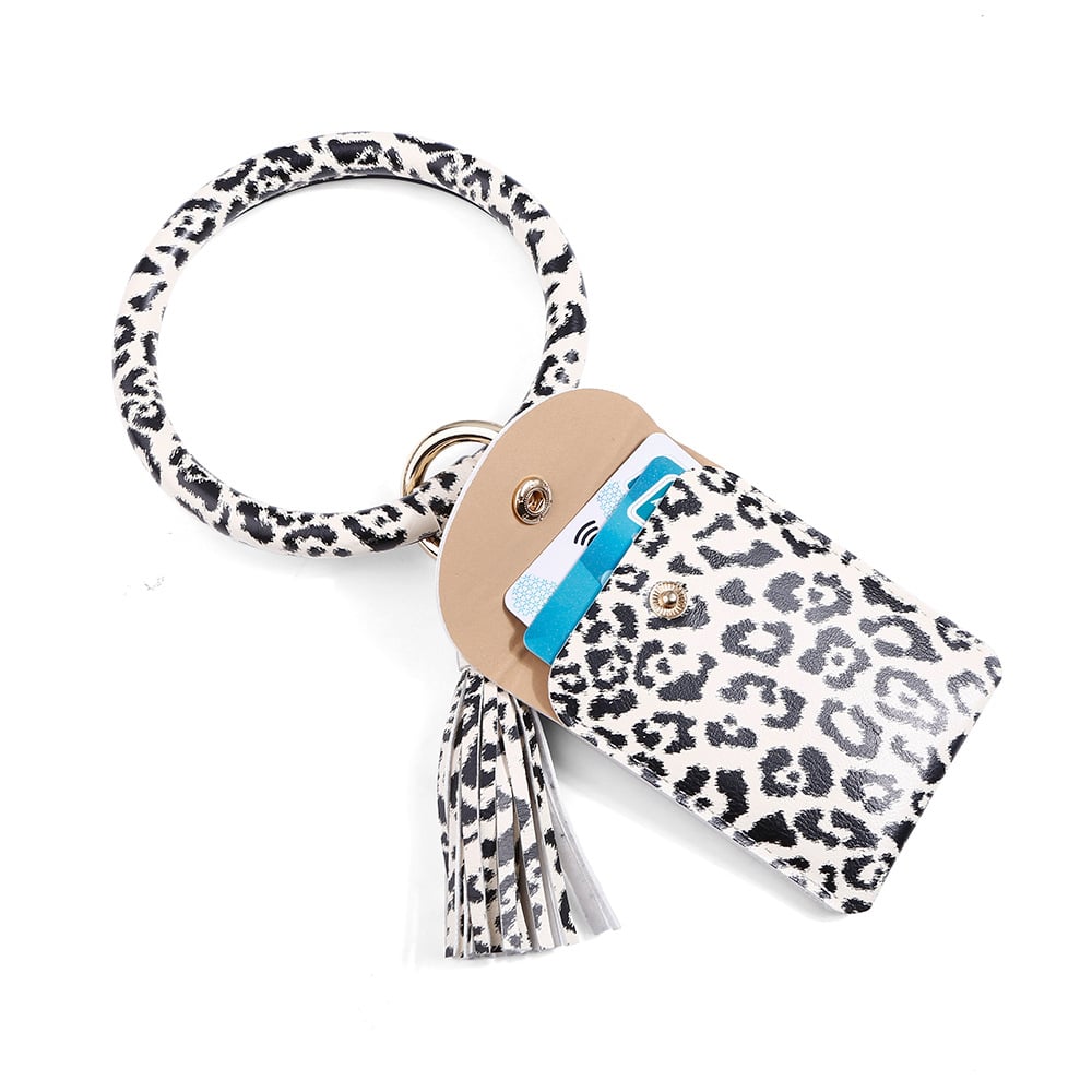 3-color Unisex Leopard Print Pu Tassel Coin Purse Image 1