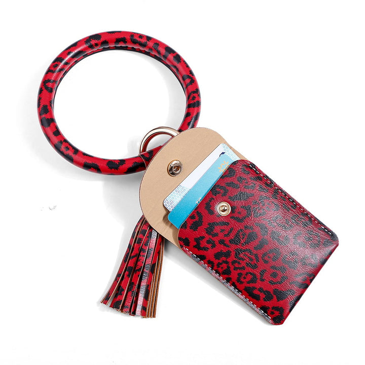 3-color Unisex Leopard Print Pu Tassel Coin Purse Image 1