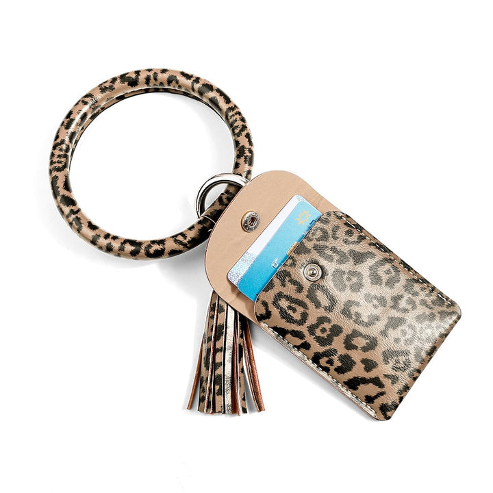 3-color Unisex Leopard Print Pu Tassel Coin Purse Image 1