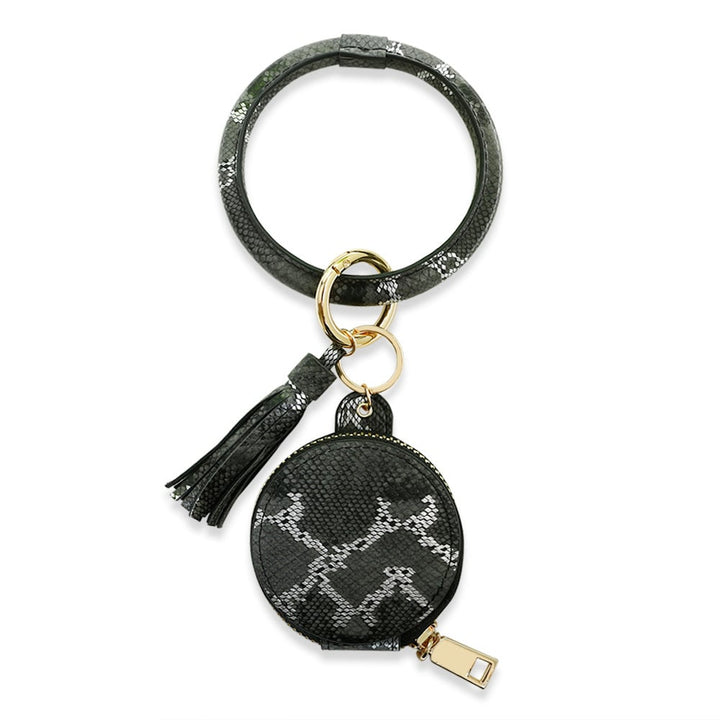 Unisex Wrist Keychain PU Apple Cosmetic Bag Image 4