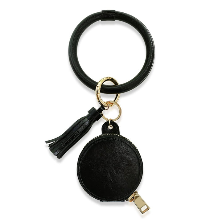 Unisex Wrist Keychain PU Apple Cosmetic Bag Image 9