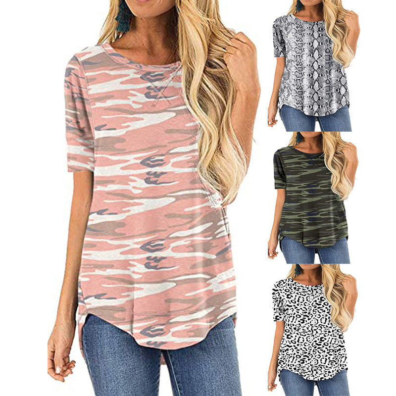 Printed T-shirt Short Front And Long Back Image 1