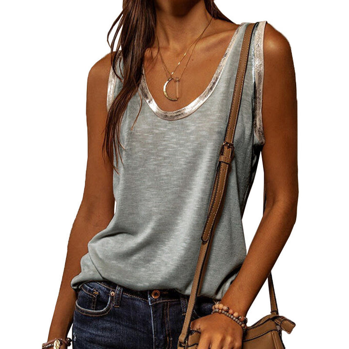 Contrasting Tie Loose Vest Sleeveless T-shirt Image 7