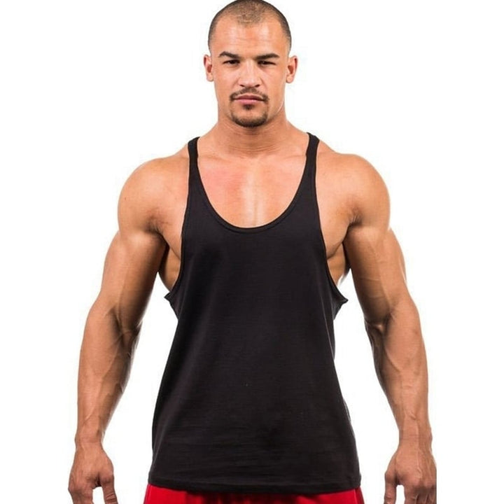 Mens Fitness Equipment Basic Bodybuilding Vest Image 1