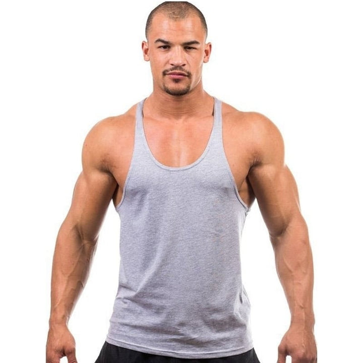 Mens Fitness Equipment Basic Bodybuilding Vest Image 1