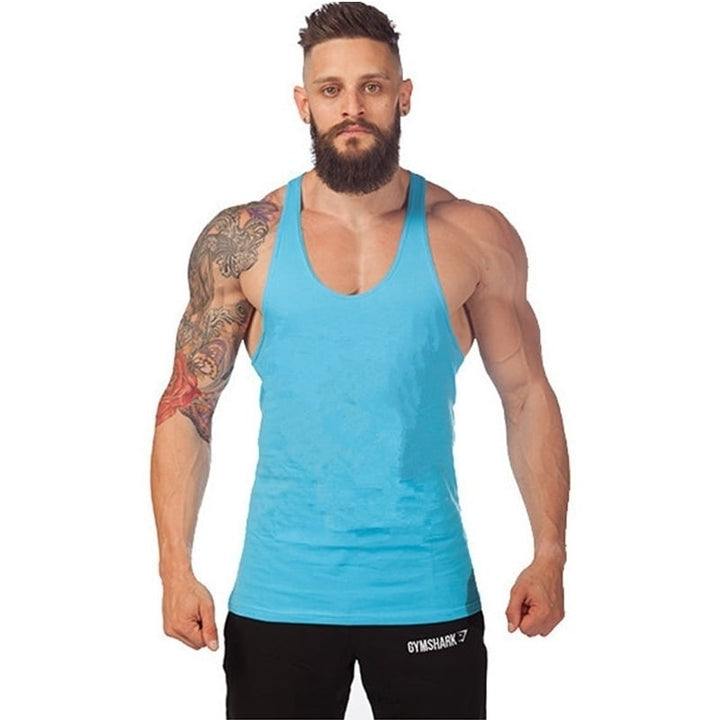 Mens Fitness Equipment Basic Bodybuilding Vest Image 11