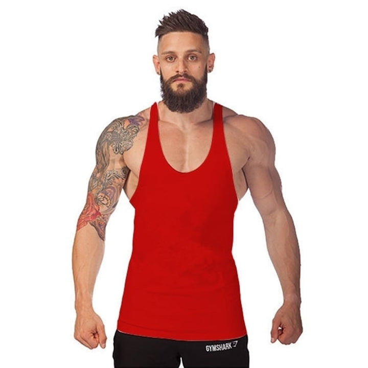 Mens Fitness Equipment Basic Bodybuilding Vest Image 1