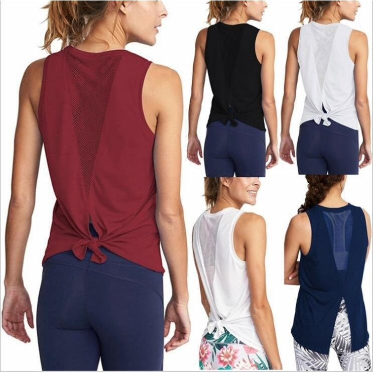 Ladies Sports Fitness Yoga Vest Sleeveless Image 1