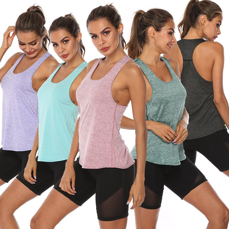Off-the-shoulder Quick-drying Womens Sports Vest Image 1