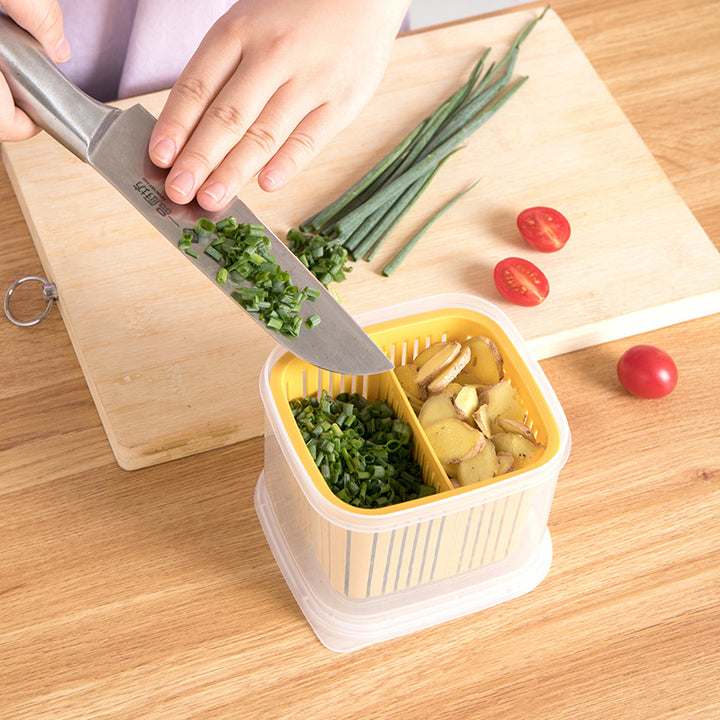 Storage Box With Cover For Onion Ginger Garlic And Drain Image 2