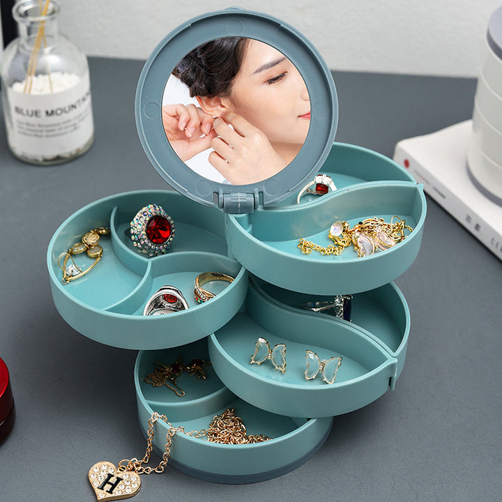 Rotating Multi-layer Jewelry Box Earring Storage Box Image 1