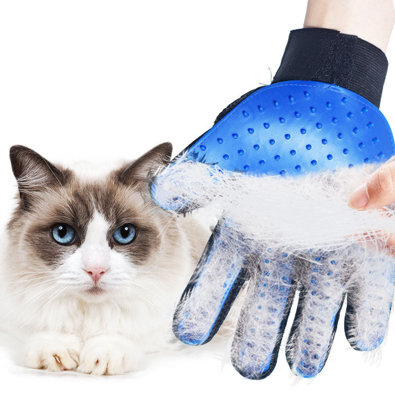 2-Pack Lush Cat Gloves Pet Cleaning Brush Left and Right Hand Image 1
