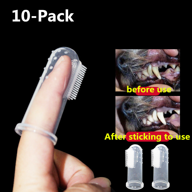 10-Pack Pet Finger Toothbrush Image 1