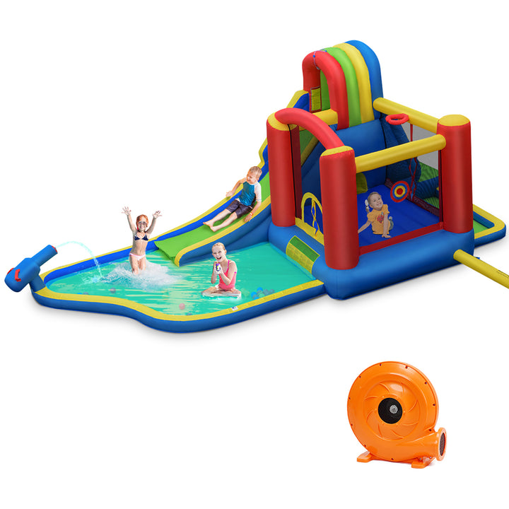 Inflatable Kid Bounce House Slide Climbing Splash Pool Jumping Castle Image 1