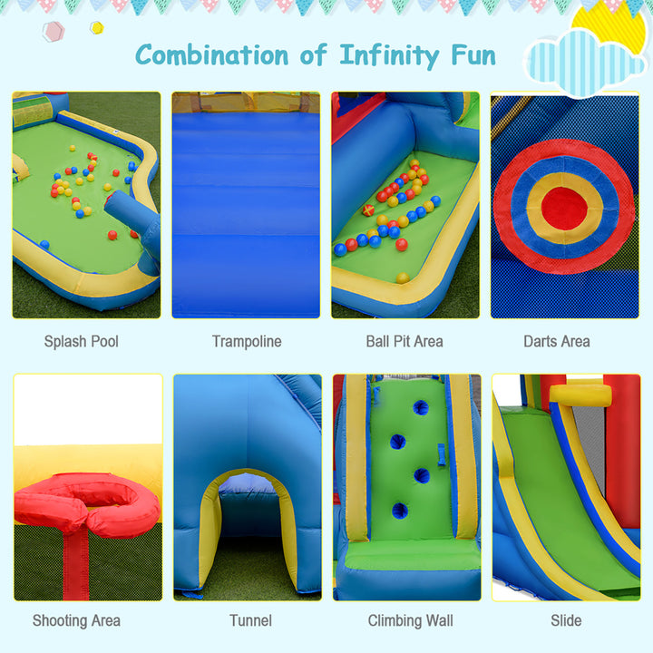 Inflatable Kid Bounce House Slide Climbing Splash Pool Jumping Castle Image 7